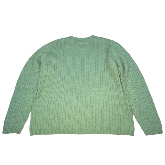L.L. Bean Lambswool Blend Cable Knit Green Sweater - Women’s XL - Picture 9 of 11
